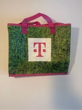 T-Mobile ink & Green Reusable Tote Bag with Grass Print